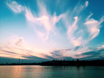 Scenic view of sea at sunset