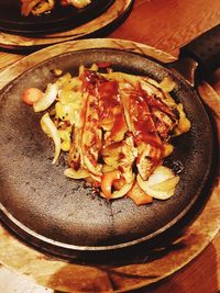 High angle view of meal served in plate