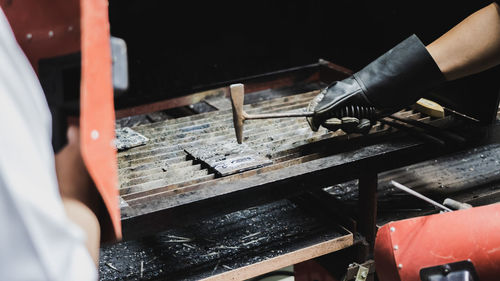 Man working on wood