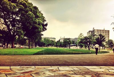 View of park against cloudy sky