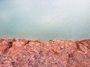 Dry field at lake