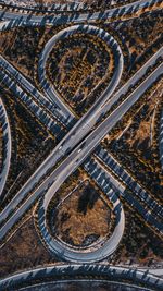 High angle view of highway in city
