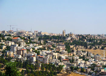 High angle view of townscape against sky