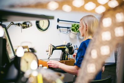 Fashion designer working in studio