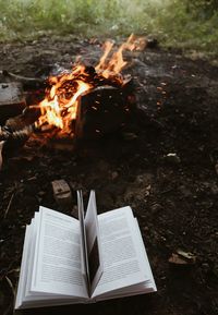 Close-up of bonfire