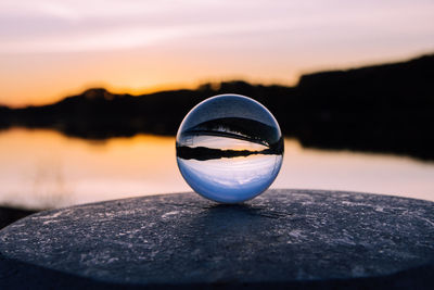 Close-up of crystal ball