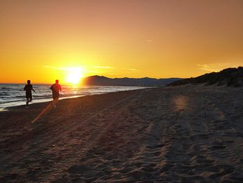 Scenic view of sea during sunset