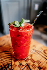 Close-up of drink on table