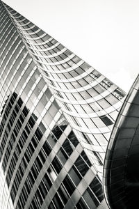 Low angle view of modern building against clear sky