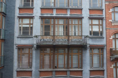 Buildings seen through window