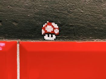 High angle view of toy on road