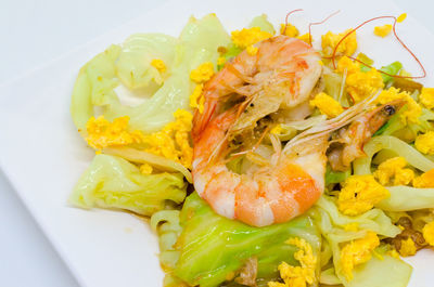 Close-up of fresh salad in plate