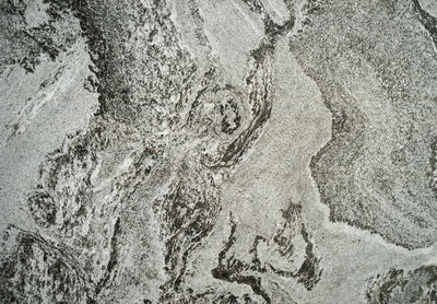 High angle view of footprints on snow