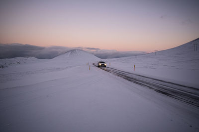 Scenic view of snow covered landscape