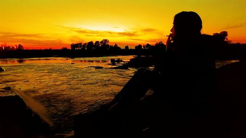 Silhouette of trees at sunset