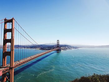 Suspension bridge over sea