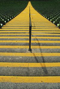 High angle view of staircase in stadium