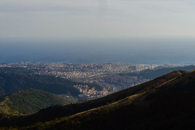 High angle view of cityscape against sky