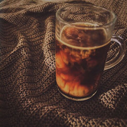 Close-up of tea served on table