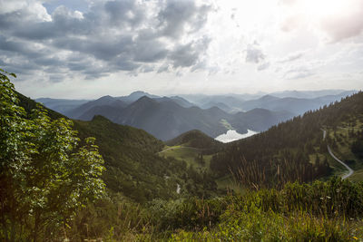 Scenic view of mountains against sky