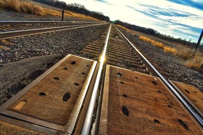 Railroad tracks against sky