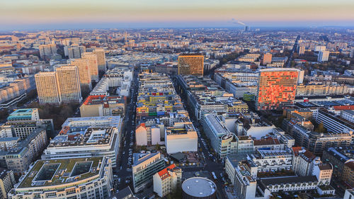 High angle view of cityscape