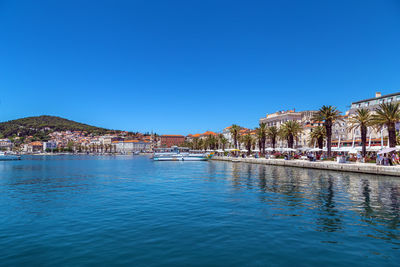 Historical embankment of the adriatic sea in split, croatia