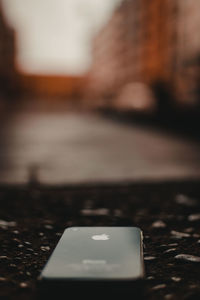 Close-up of laptop on table