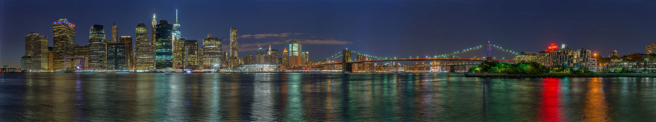 Illuminated city at night