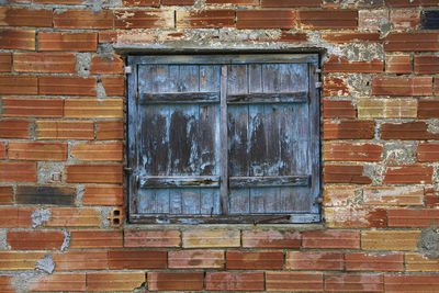 Closed door of old building