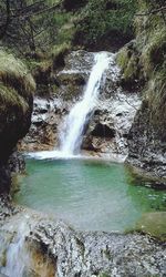 Scenic view of river flowing through rocks