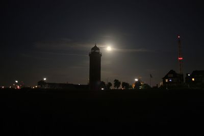 Illuminated city at night