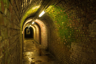 View of illuminated tunnel