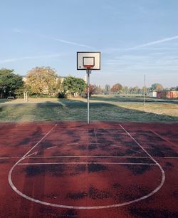 Basketball hoop against sky