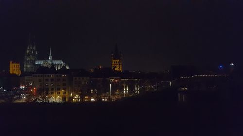 Illuminated city at night