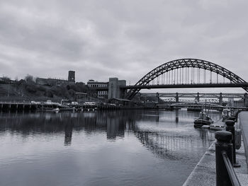 Black and white monochrome tyne bridge