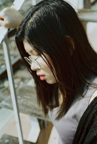 Close-up portrait of a young woman
