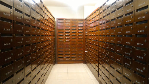 Stack of books in building