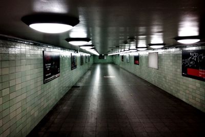 Empty underground walkway