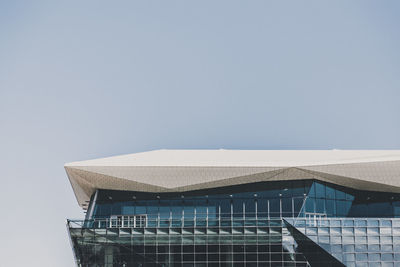 Low angle view of building against clear sky