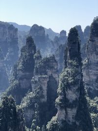 Panoramic view of rock formations against sky