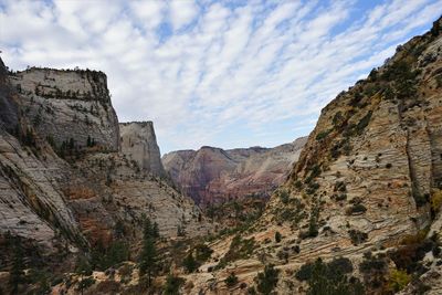 Scenic view of rocky mountains against sky