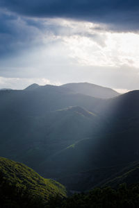 Scenic view of mountains against sky