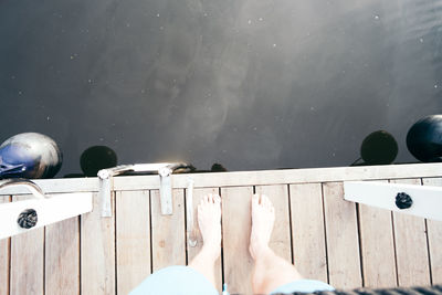 Low section of man on pier