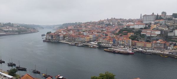 High angle view of buildings in city