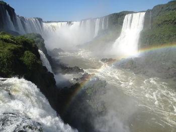 Scenic view of waterfall