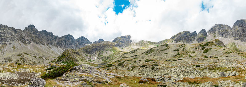 Panoramic view of mountains against sky