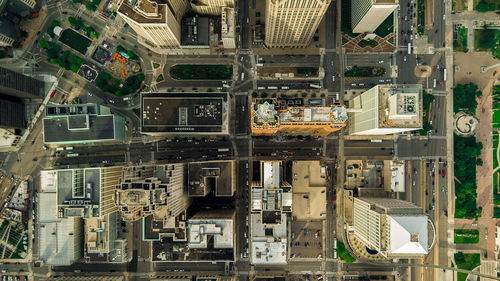 Aerial view of skyscrapers