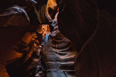 Low angle view of rock formation