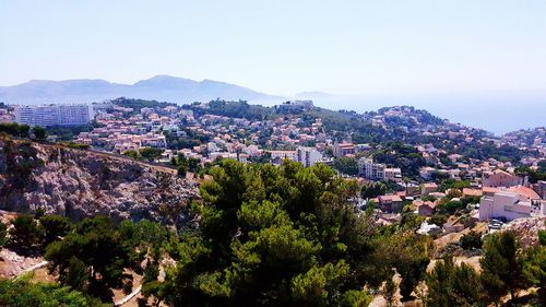 High angle shot of townscape